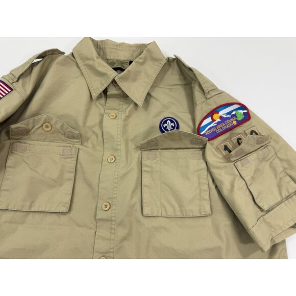 Boy Scouts Of America Mens Adult Size Large Official Uniform Shirt Extra Patches - Picture 3 of 16